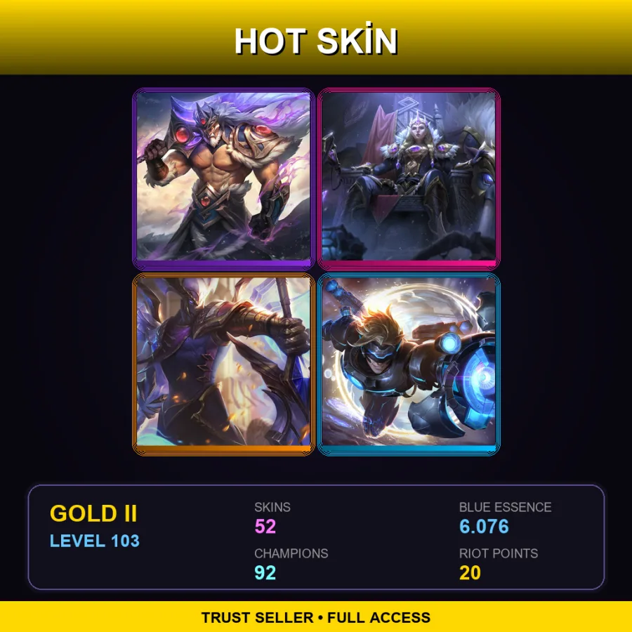 TR | Lv103 | Gold II | 52 Skin | 92 Champ