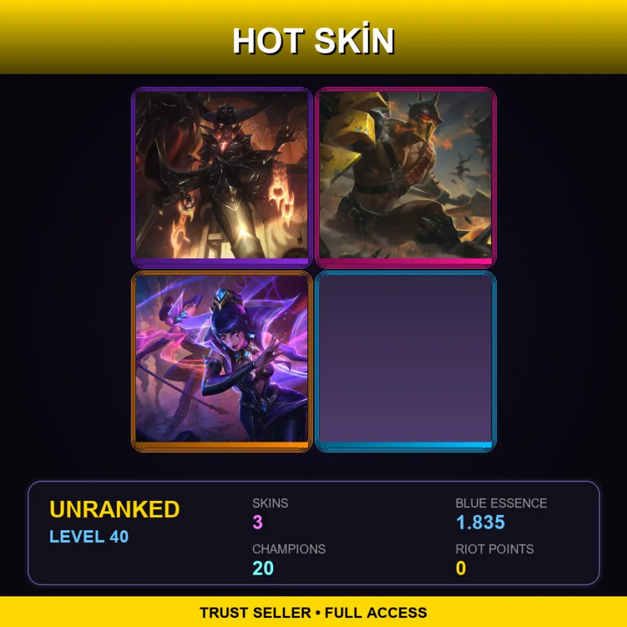 LAN | Lv40 | Unranked | 3 Skin | 20 Champ