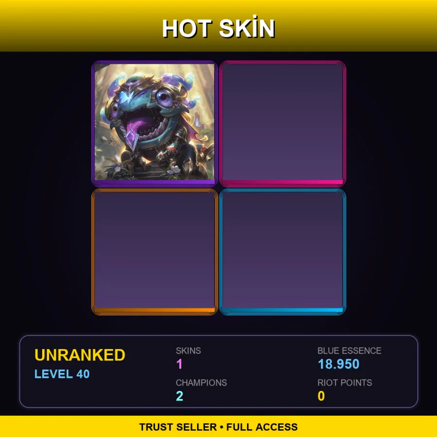 EUW | Victorious Kog'Maw | 1 Skin | 2 Champ | Lv40