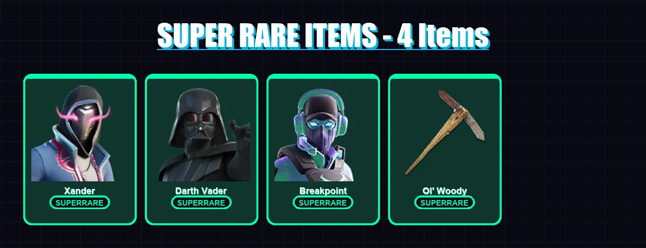[PC/PSN] | Xander | Darth Vader | Breakpoint | Son Goku | Polarity | 143 skin | 167 pickaxe | 135 emote | 114 glider | Lv2211