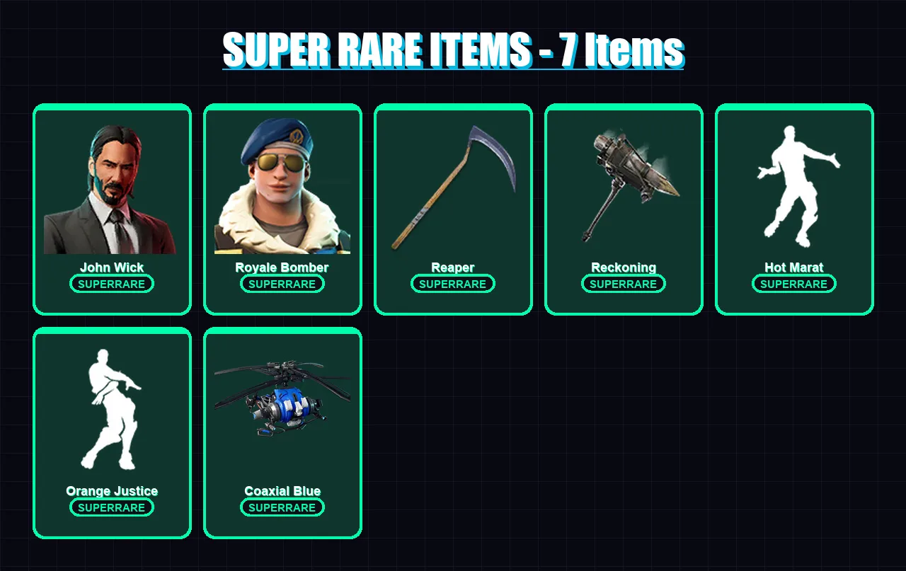 [PS4/PS5/XBOX/PC] | John Wick | Royale Bomber | Drift | Deadpool | Son Goku | 117 skin | 159 pickaxe | 146 emote | 120 glider | Lv2871