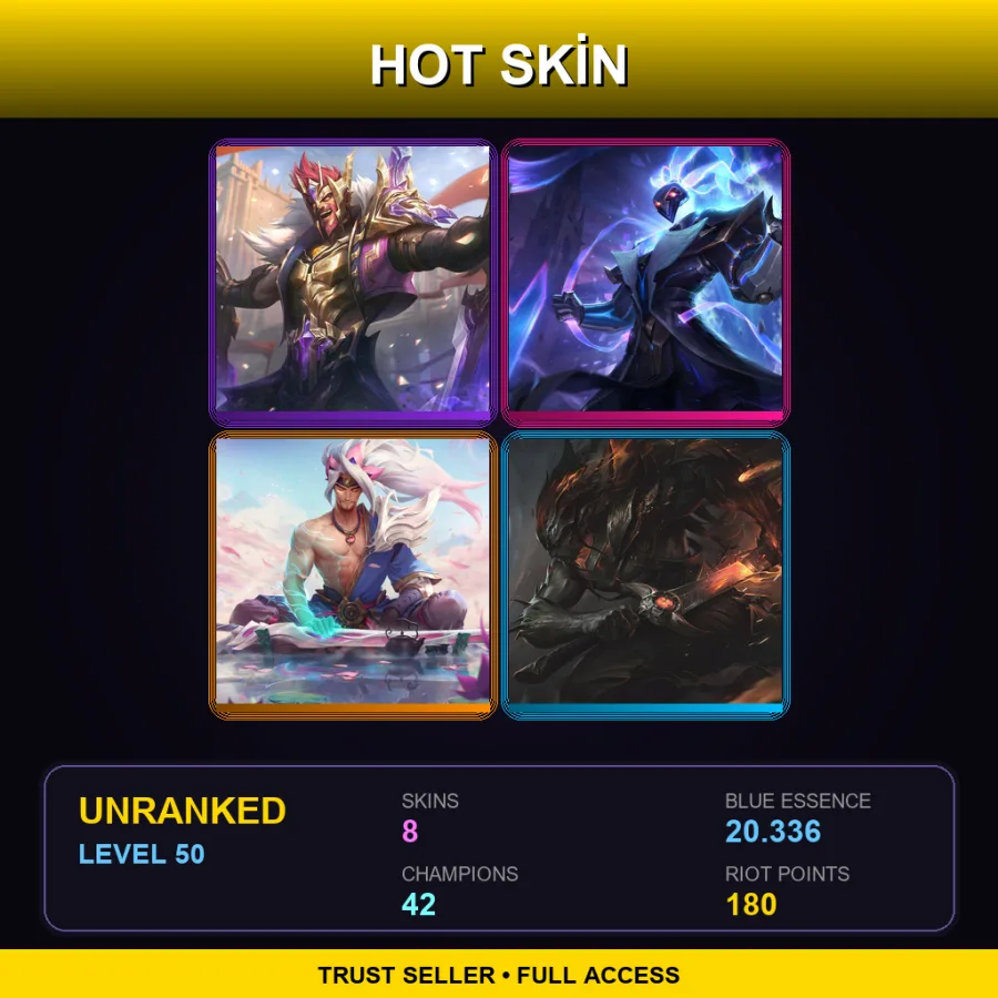 EUNE | Lv50 | Unranked | 8 Skin | 42 Champ