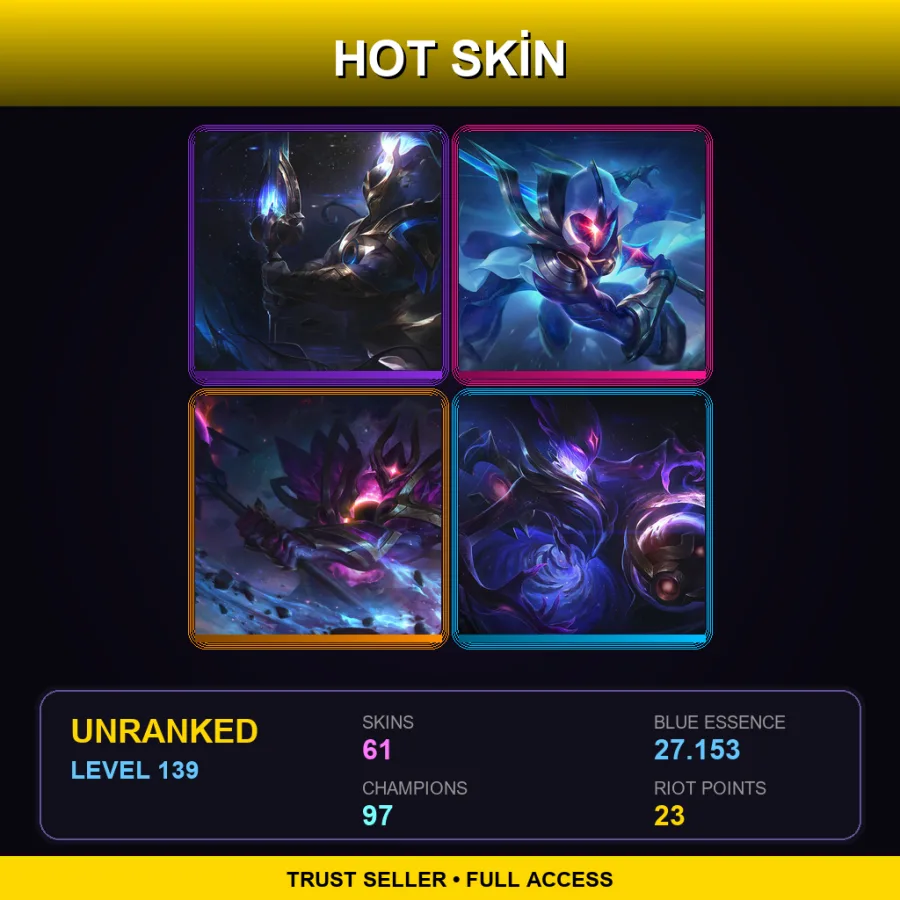LAN | Lv139 | Unranked | 61 Skin | 97 Champ