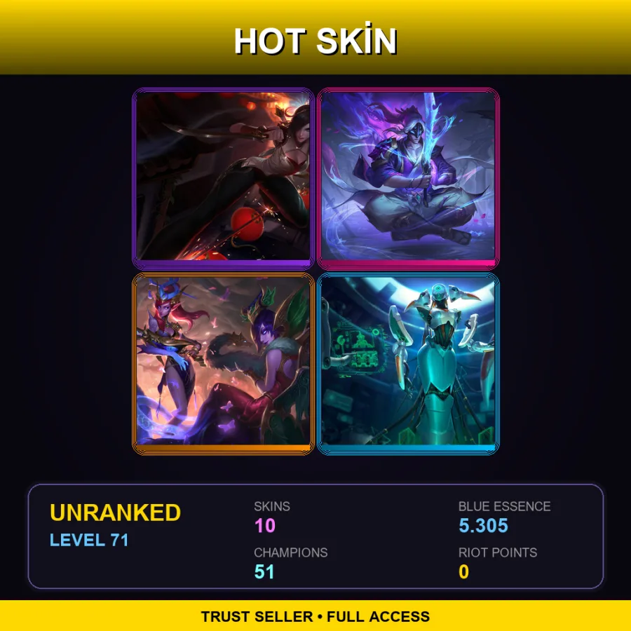 BR | Lv71 | Unranked | 10 Skin | 51 Champ
