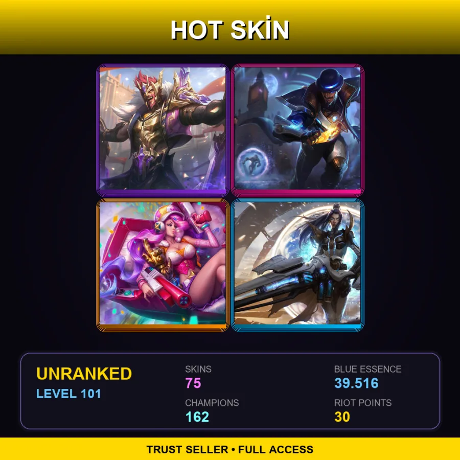SG | Lv101 | Unranked | 75 Skin | 162 Champ