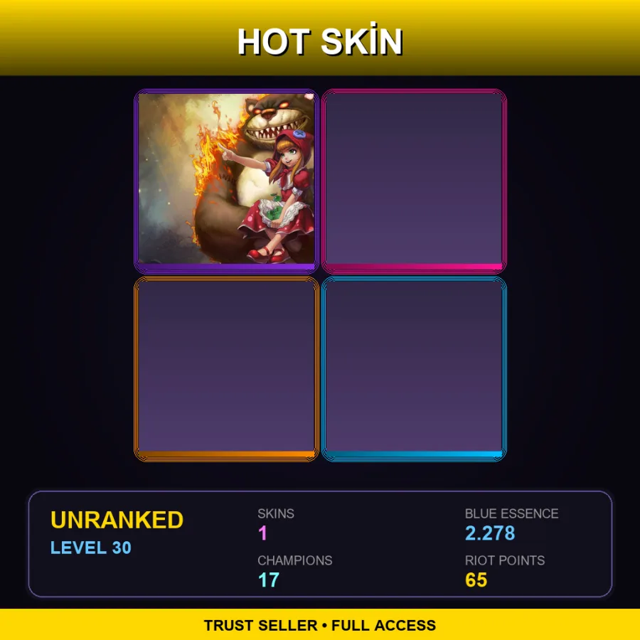 NA | Lv30 | Unranked | 1 Skin | 17 Champ — LoL account