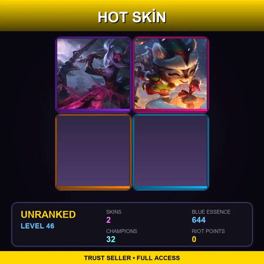 RU | Lv46 | Unranked | 2 Skin | 32 Champ