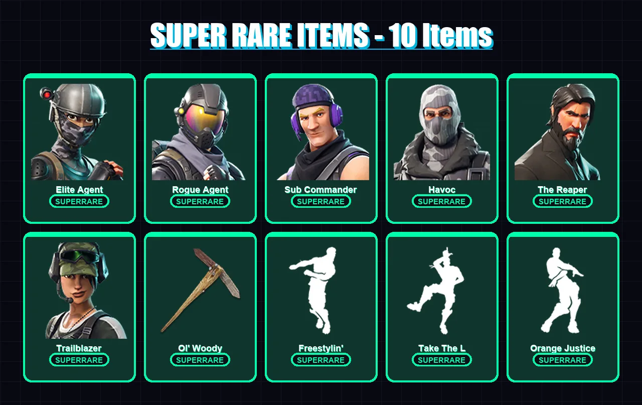 [PS4/PS5/PC] | Elite Agent | Rogue Agent | Sub Commander | Havoc | The Reaper | 39 skin | 48 pickaxe | 38 emote | 33 glider | Lv536