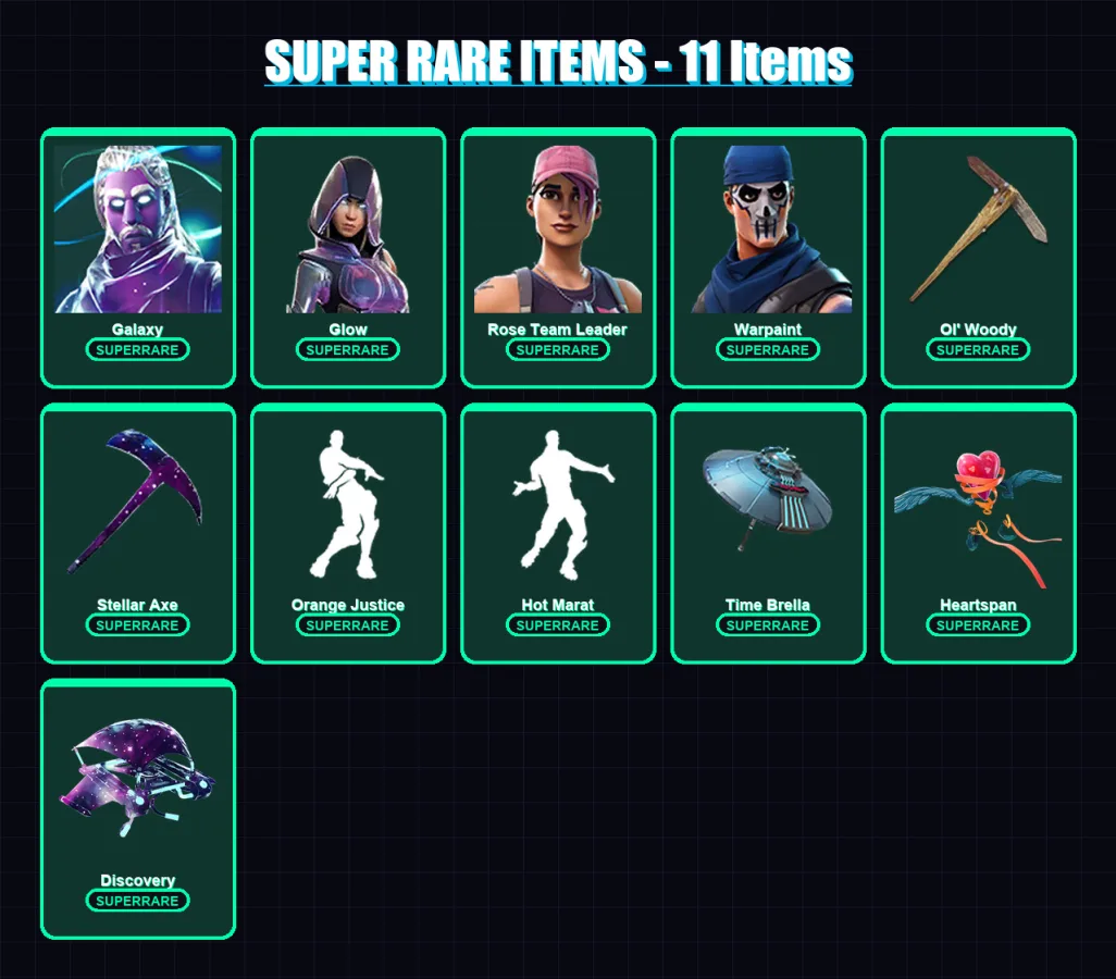 [PC/XBOX/PSN] | Galaxy | Glow | Rose Team Leader | Warpaint | Fade | 60 skin | 70 pickaxe | 67 emote | 72 glider | Lv818