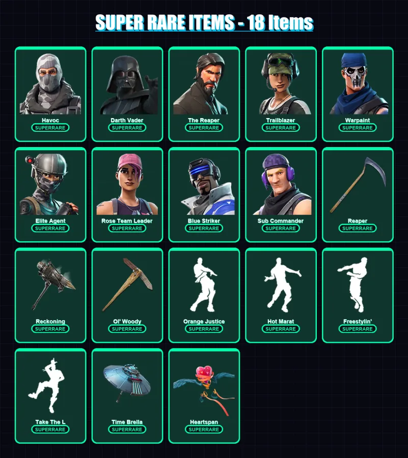 [PS4/PS5/XBOX/PC] | Havoc | Darth Vader | The Reaper | Trailblazer | Warpaint | 250 skin | 228 pickaxe | 201 emote | 208 glider | Lv5419 — Fortnite account