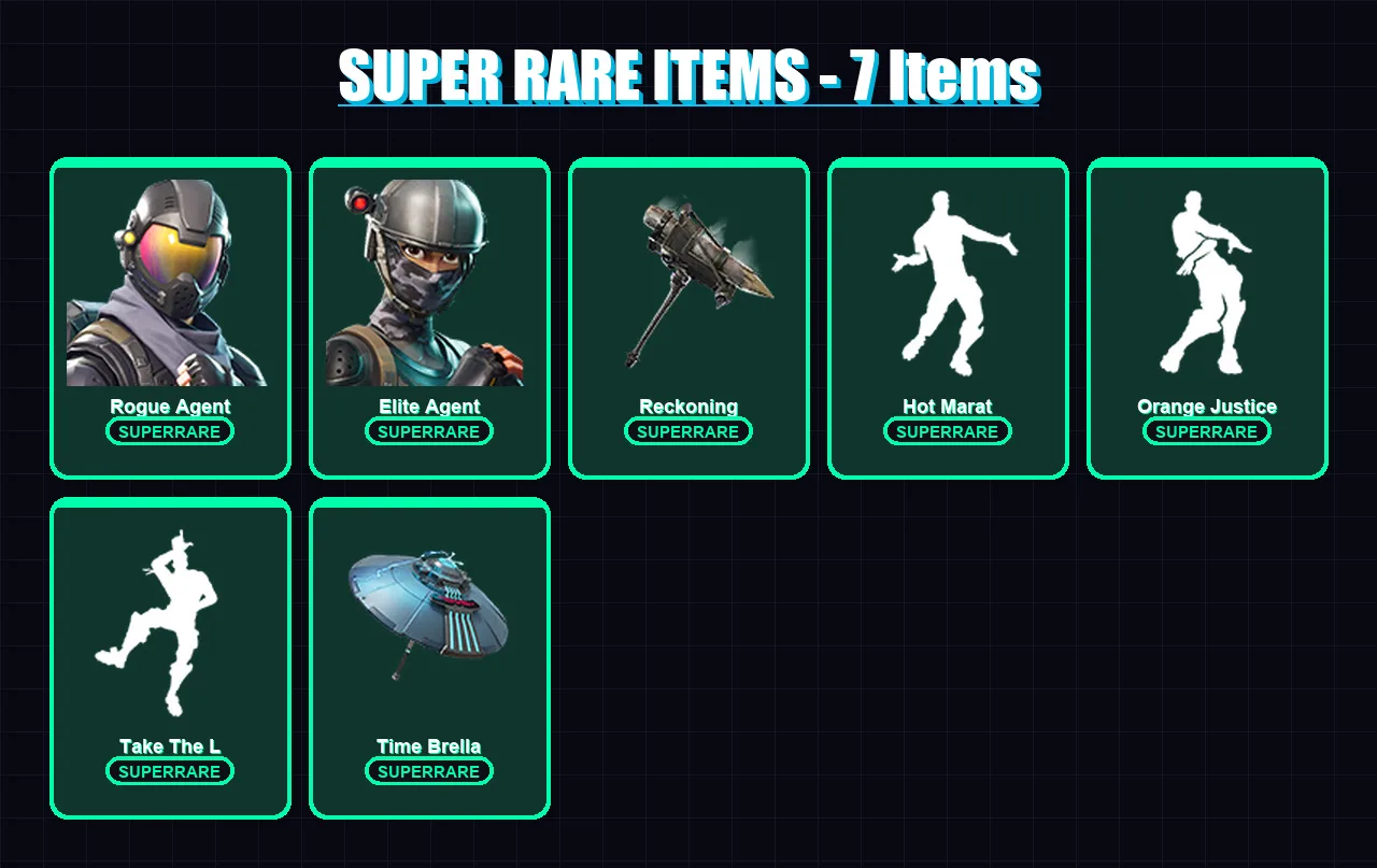 [PC/PSN] | Rogue Agent | Elite Agent | Blackheart | Dark Voyager | Zenith | 33 skin | 50 pickaxe | 53 emote | 51 glider | Lv786