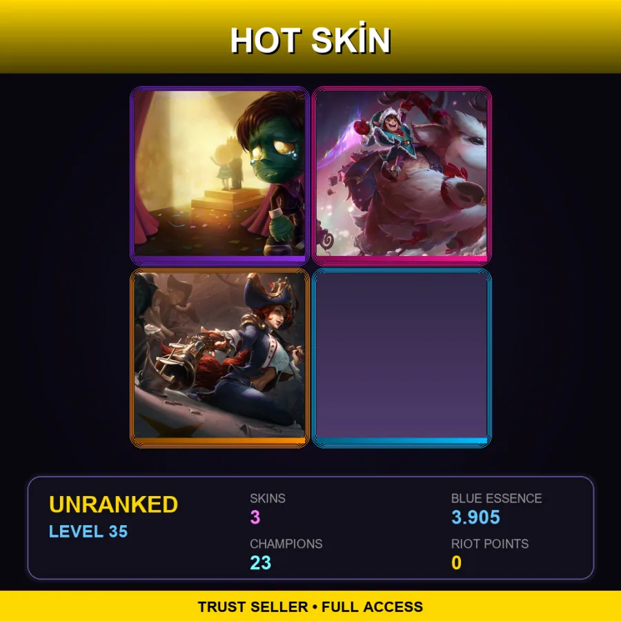 TR | Lv35 | Unranked | 3 Skin | 23 Champ