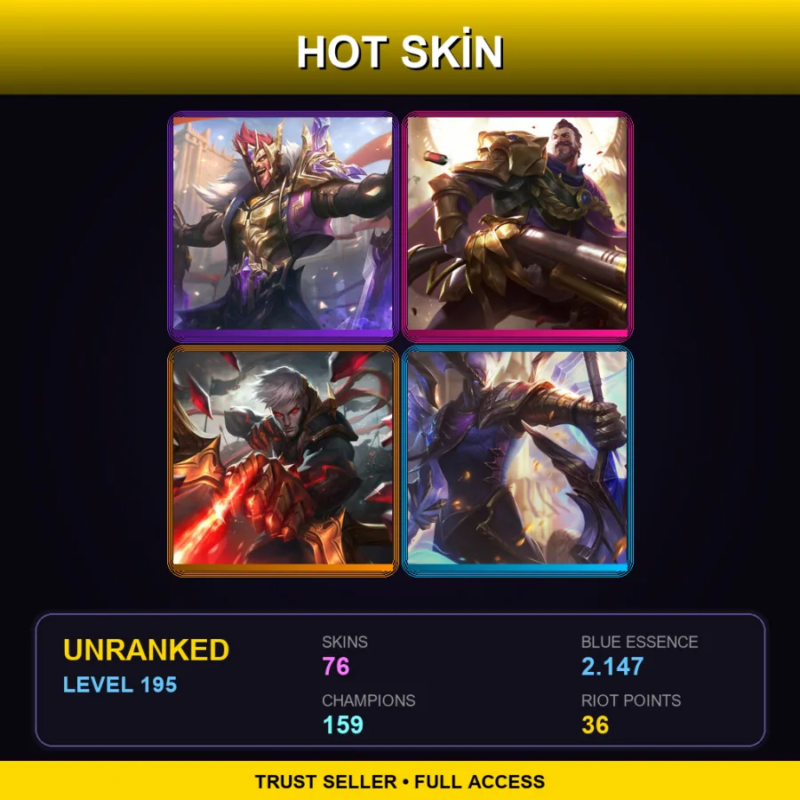 LAN | Lv195 | Unranked | 76 Skin | 159 Champ — Conqueror Varus