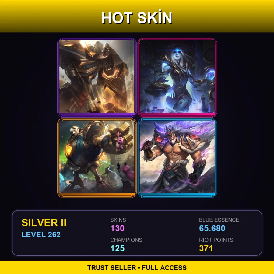 LAN | Lv262 | Silver II | 130 Skin | 125 Champ