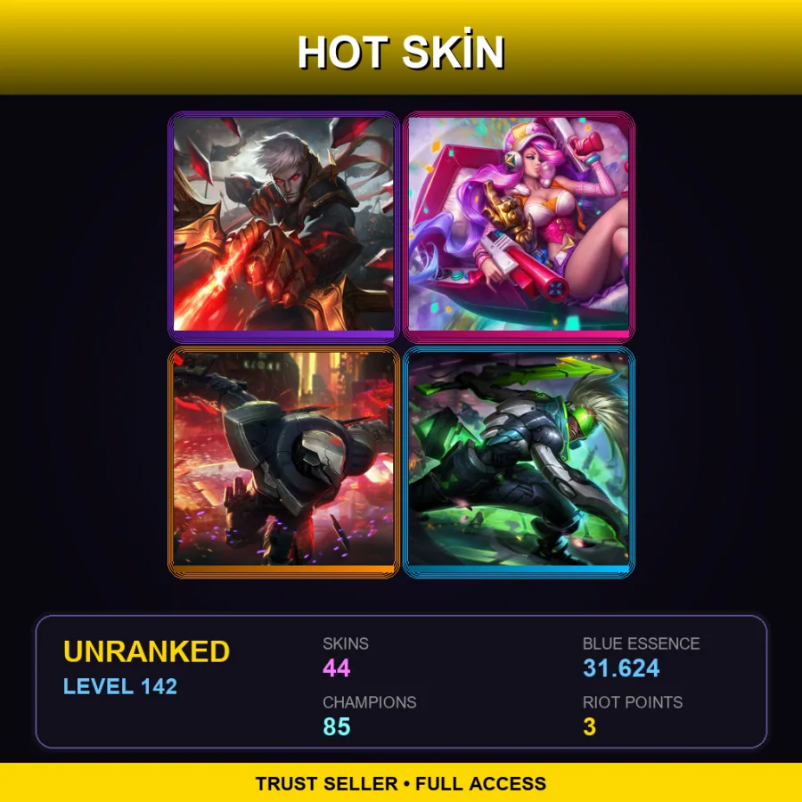 EUW | Lv142 | Unranked | 44 Skin | 85 Champ
