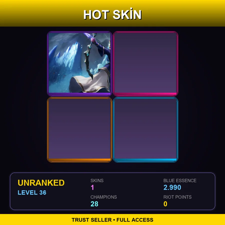 EUW | Lv36 | Unranked | 1 Skin | 28 Champ