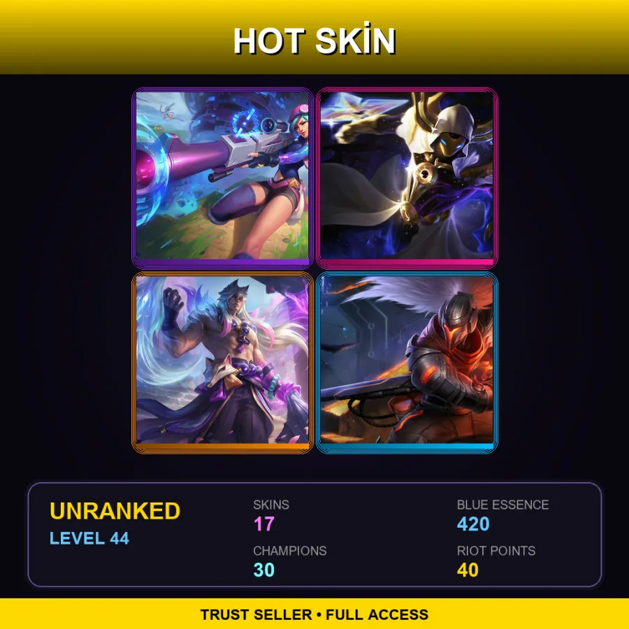 EUW | Lv44 | Unranked | 17 Skin | 30 Champ — Bard Bard