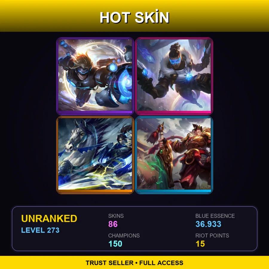 JP | Lv273 | Unranked | 86 Skin | 150 Champ