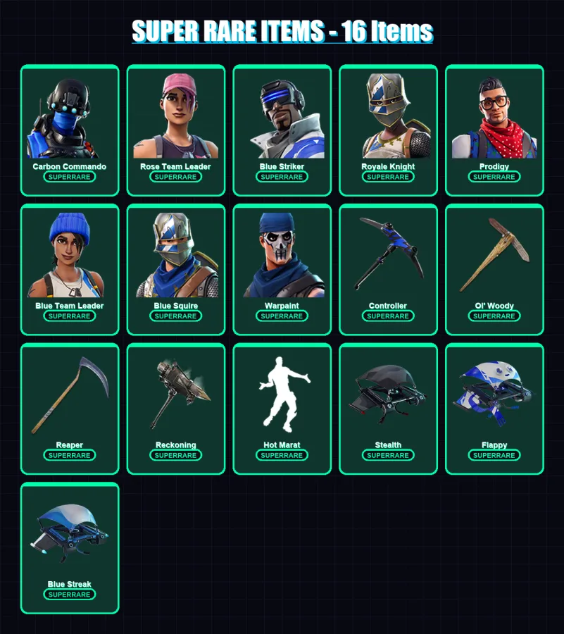 [PS4/PS5/XBOX/PC] | Carbon Commando | Rose Team Leader | Blue Striker | 111 skin | Lv761 — Fortnite account