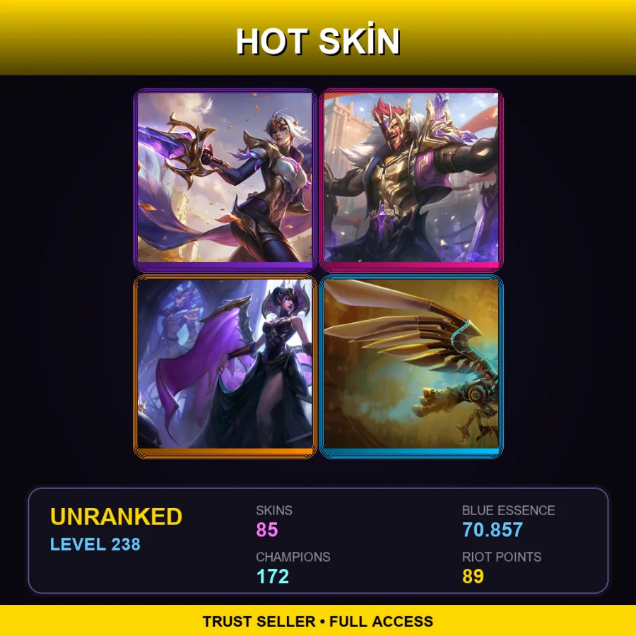 EUW | Lv238 | Unranked | 85 Skin | 172 Champ — Firecracker Vayne