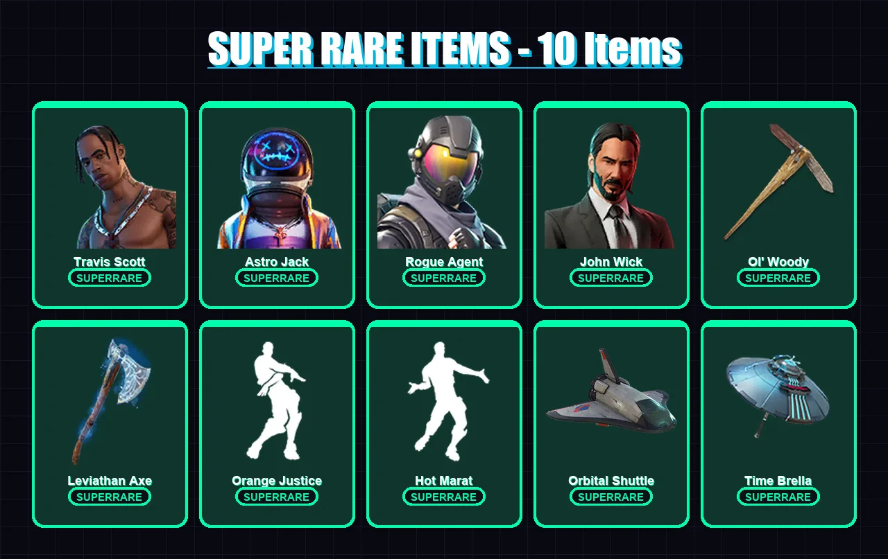 [PC/PSN] | Travis Scott | Astro Jack | Rogue Agent | John Wick | Omegarok | 193 skin | 188 pickaxe | 208 emote | 153 glider | Lv2425