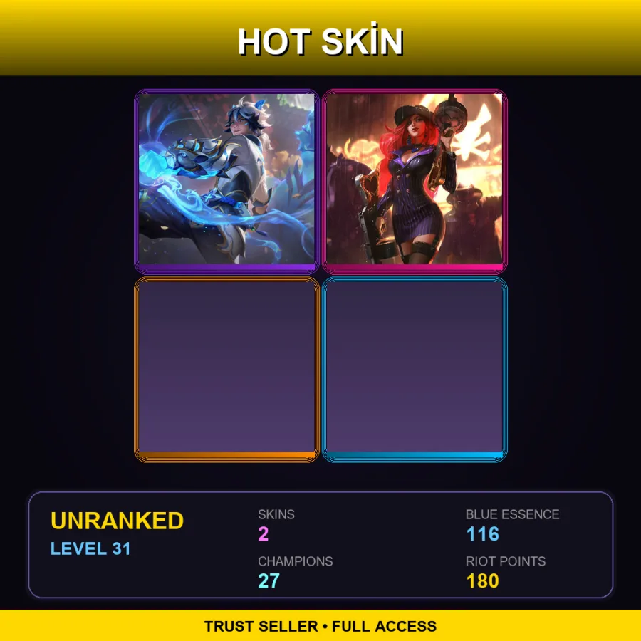 EUW | Lv31 | Unranked | 2 Skin | 27 Champ