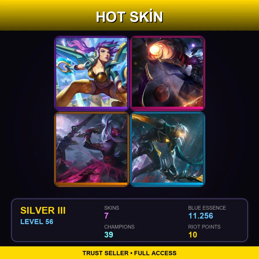 EUW | Arcade Kai'Sa | Dark Star Varus | Blood Moon Katarina | PROJECT: Varus | 7 Skin | 39 Champ | Silver III | Lv56