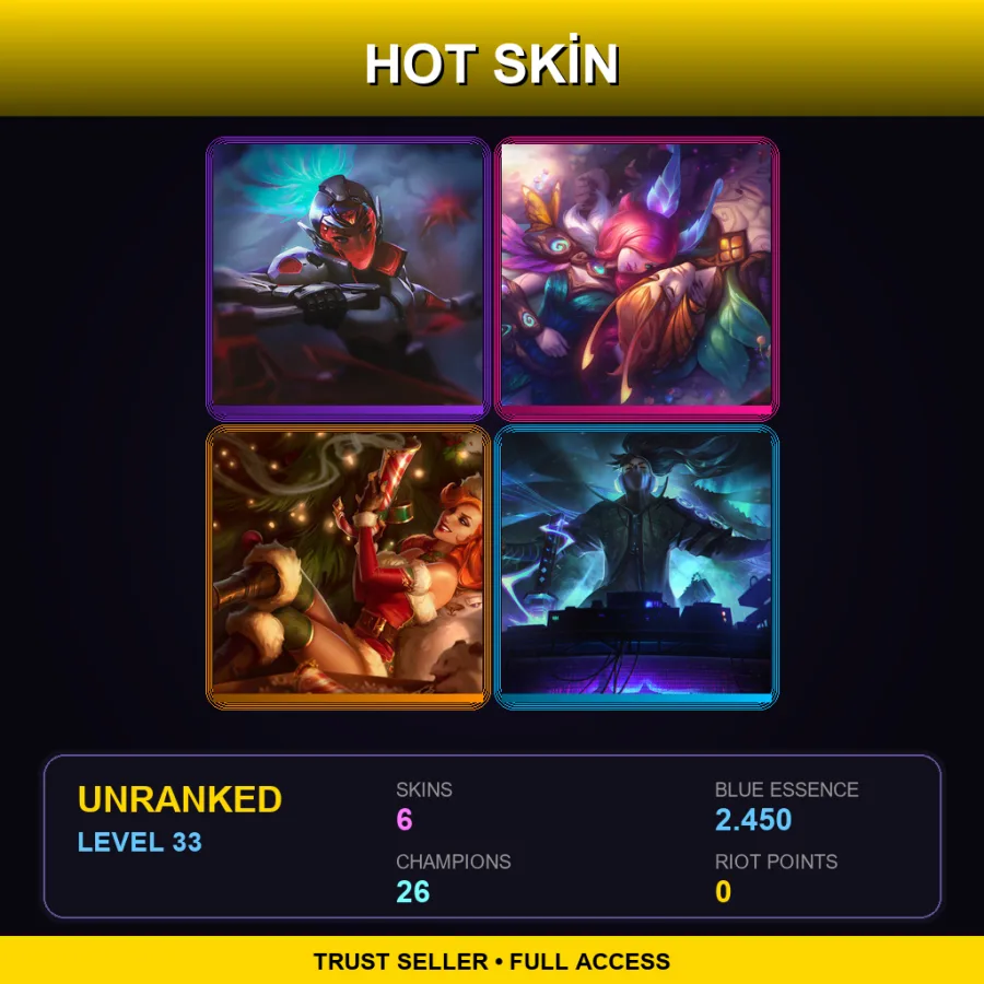 TR | Lv33 | Unranked | 6 Skin | 26 Champ
