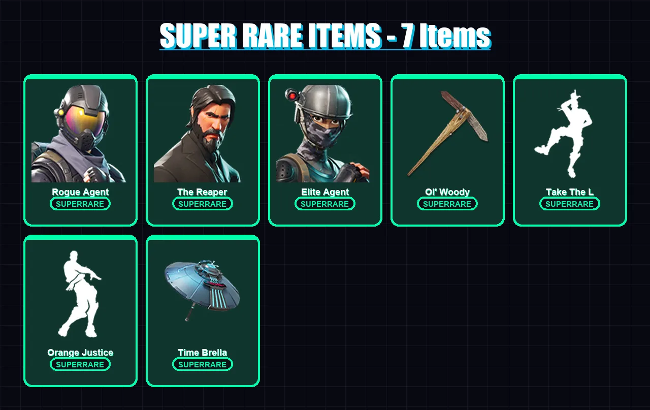 [PC/PSN] | Rogue Agent | The Reaper | Elite Agent | Vendetta | Molten Valkyrie | 72 skin | 52 pickaxe | 81 emote | 49 glider | Lv658