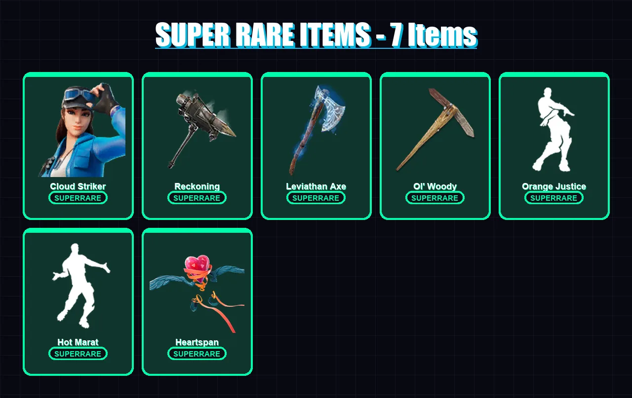 [PC/XBOX] | Cloud Striker | Blackheart | Joey | Deadpool | Ronin | 119 skin | 154 pickaxe | 110 emote | 121 glider | Lv2619