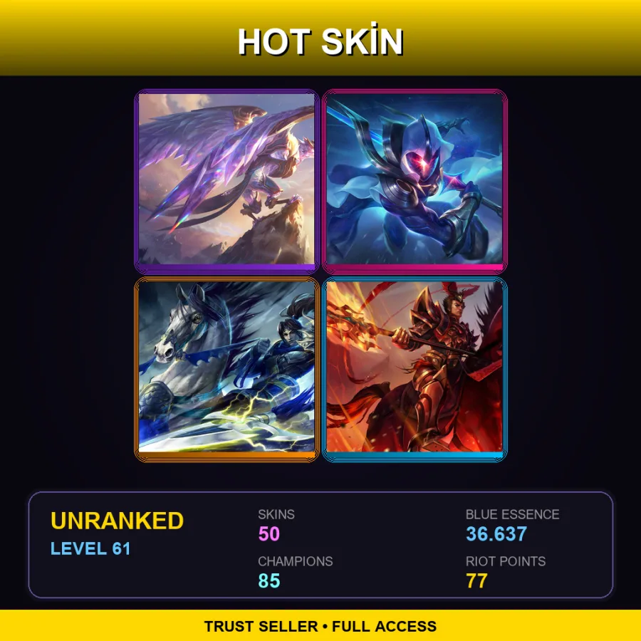 NA | Lv61 | Unranked | 50 Skin | 85 Champ — LoL account