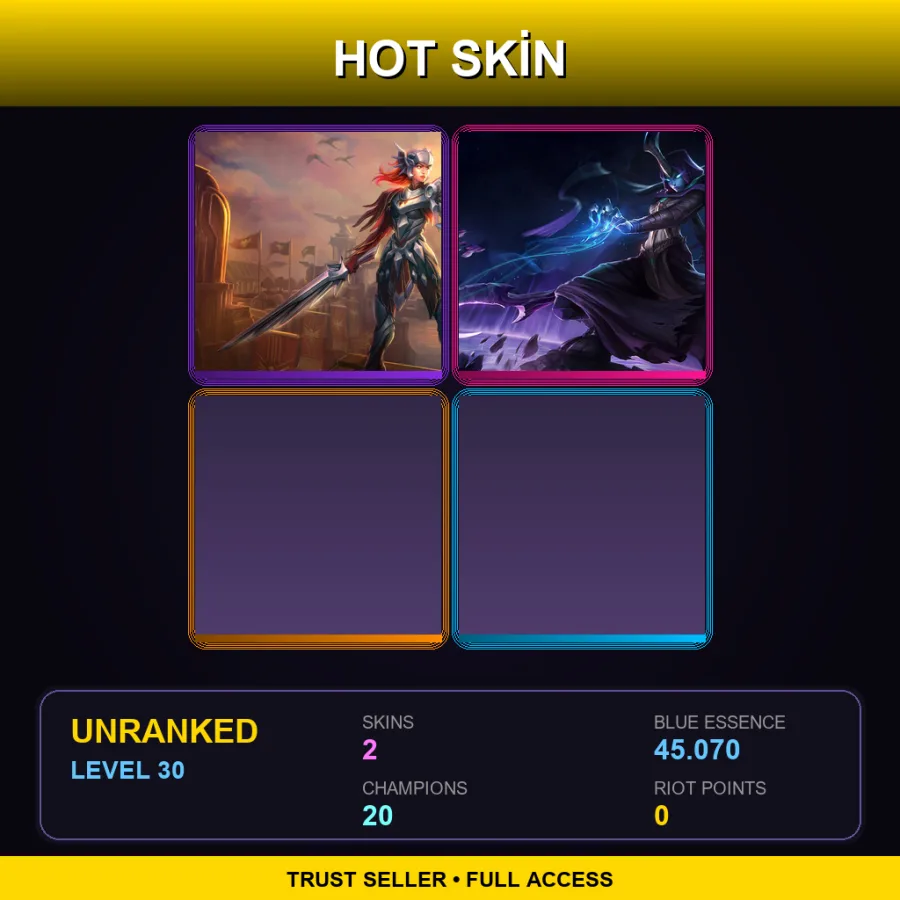 EUW | Lv30 | Unranked | 2 Skin | 20 Champ