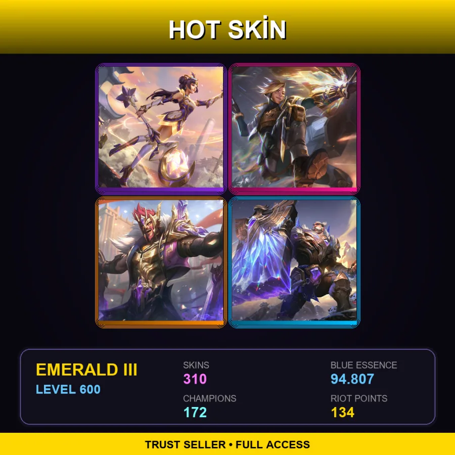 EUNE | Lv600 | Emerald III | 310 Skin | 172 Champ