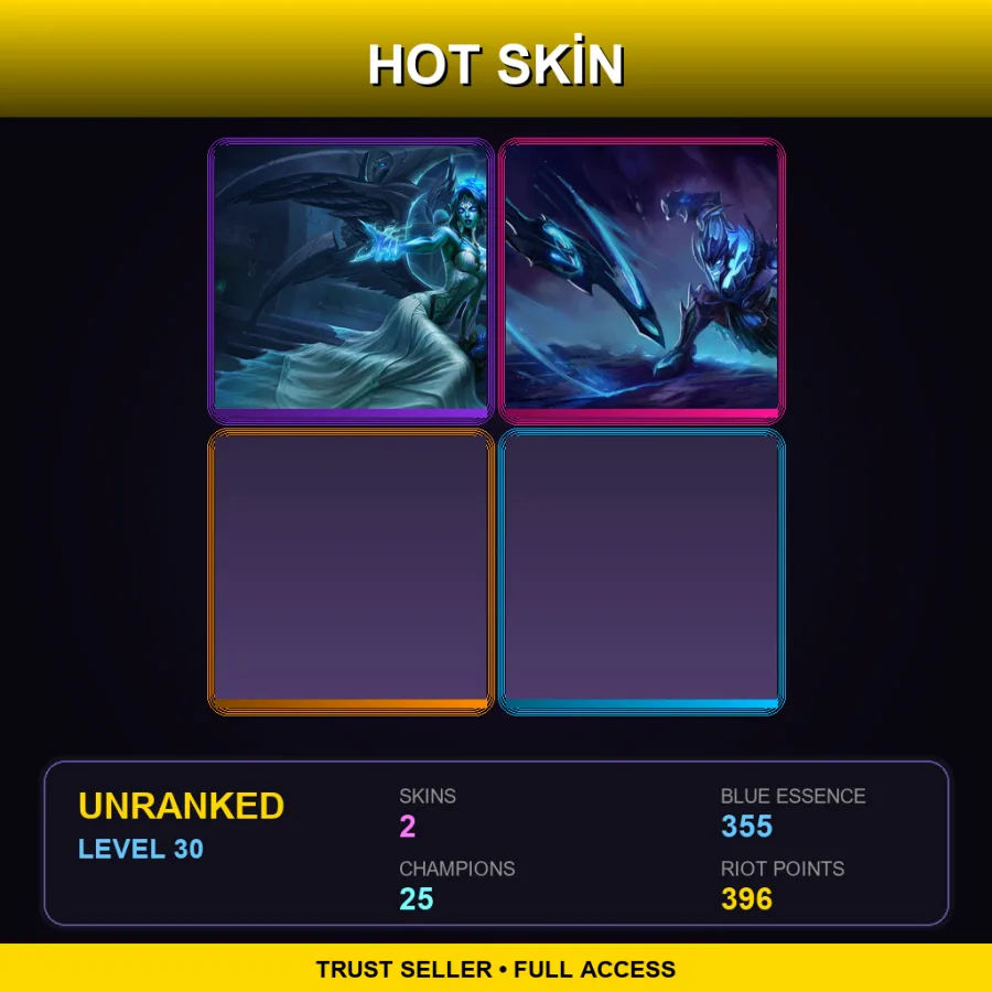 LAS | Ghost Bride Morgana | Soul Reaver Draven | 2 Skin | 25 Champ | Lv30