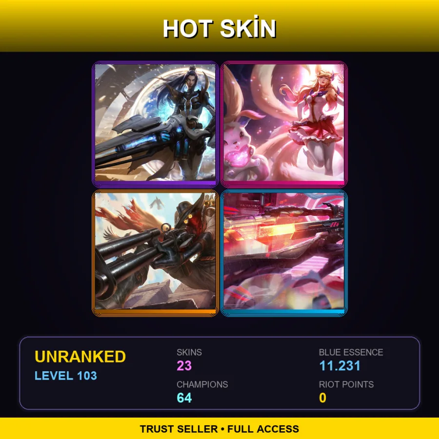 BR | Lv103 | Unranked | 23 Skin | 64 Champ — LoL account