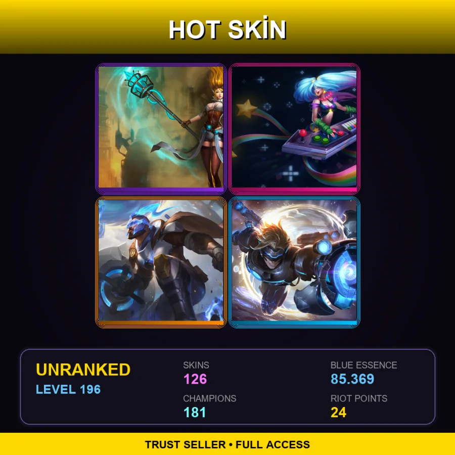 VN | Lv196 | Unranked | 126 Skin | 181 Champ