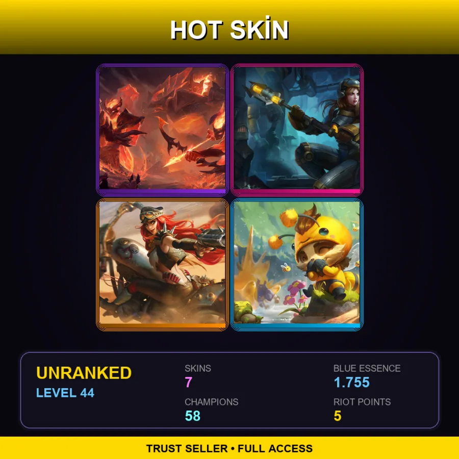 EUNE | Lv44 | Unranked | 7 Skin | 58 Champ
