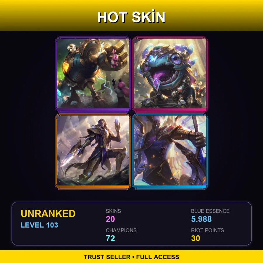 BR | Lv103 | Unranked | 20 Skin | 72 Champ