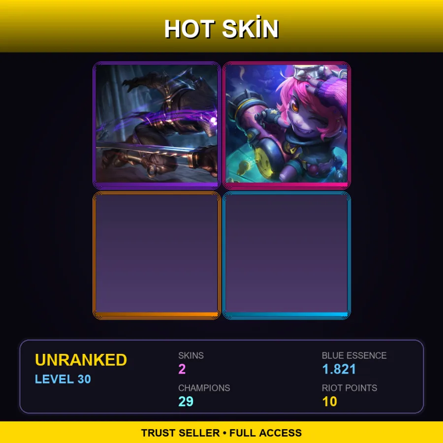LAN | Lv30 | Unranked | 2 Skin | 29 Champ