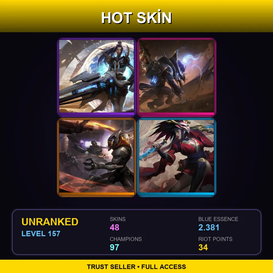 EUNE | Lv157 | Unranked | 48 Skin | 97 Champ