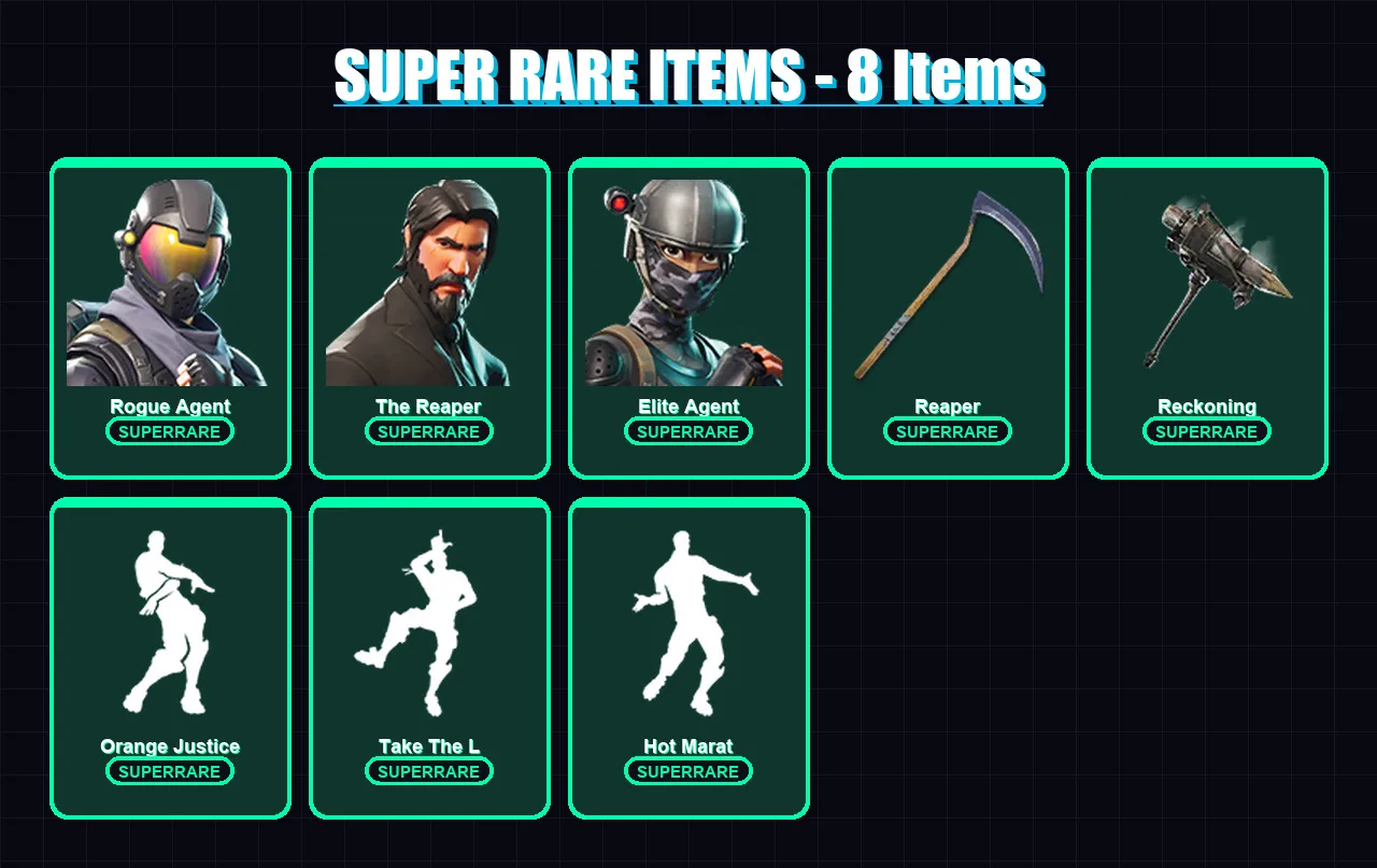 [PC/PSN] | Rogue Agent | The Reaper | Elite Agent | The Prisoner | Lynx | 31 skin | 23 pickaxe | 42 emote | 31 glider | Lv485