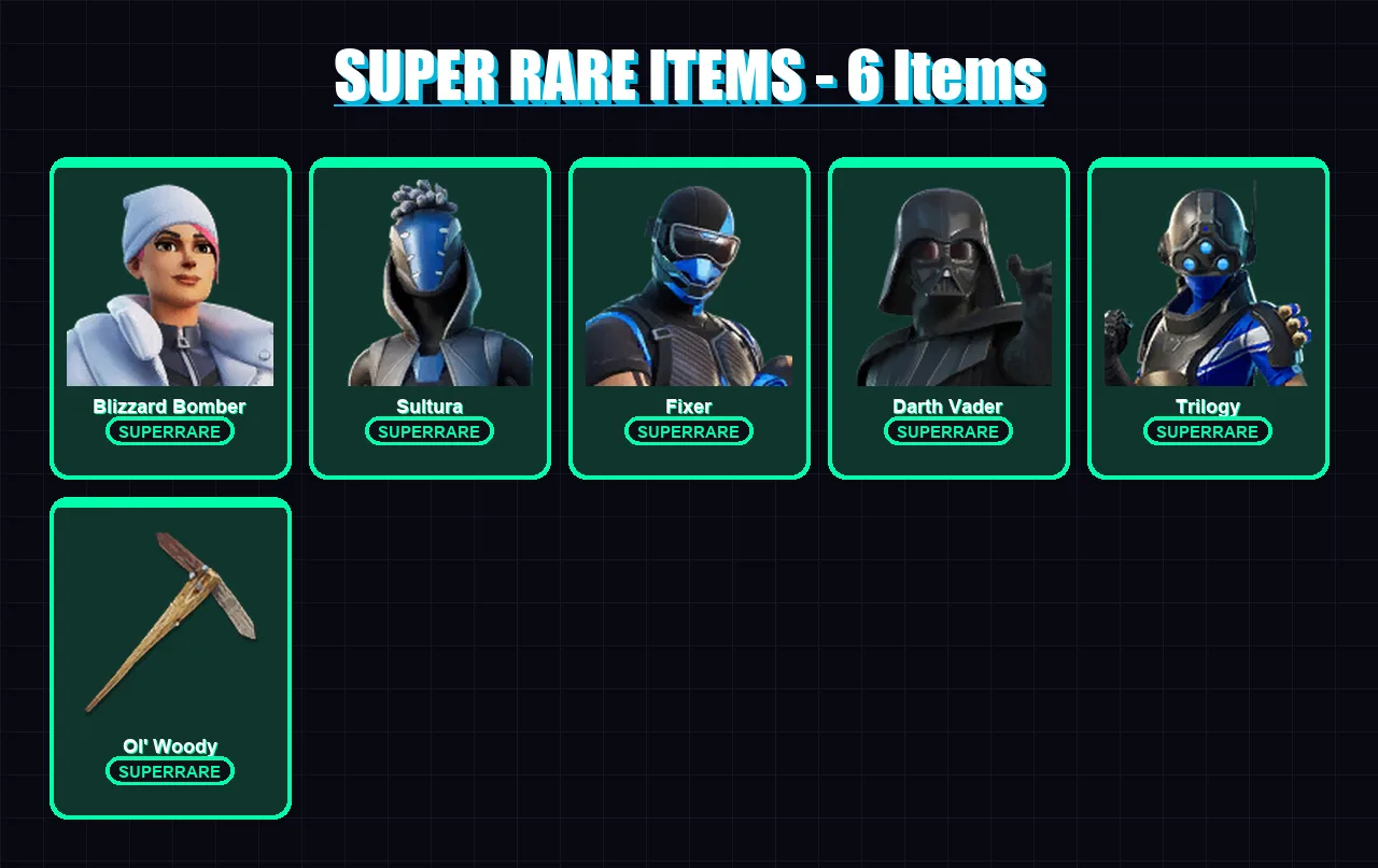 [PC/XBOX] | Blizzard Bomber | Sultura | Fixer | Darth Vader | Trilogy | 100 skin | 128 pickaxe | 89 emote | 111 glider | Lv1676