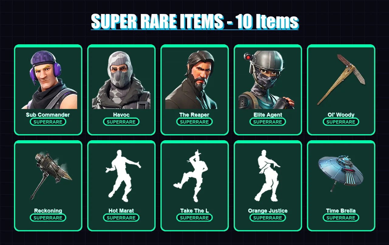 [PC/XBOX] | Sub Commander | Havoc | The Reaper | Elite Agent | Luxe | 122 skin | 159 pickaxe | 125 emote | 148 glider | Lv2662
