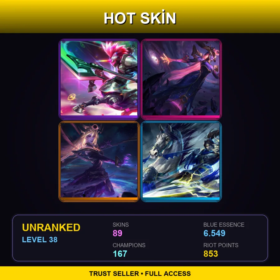 TW | Lv38 | Unranked | 89 Skin | 167 Champ