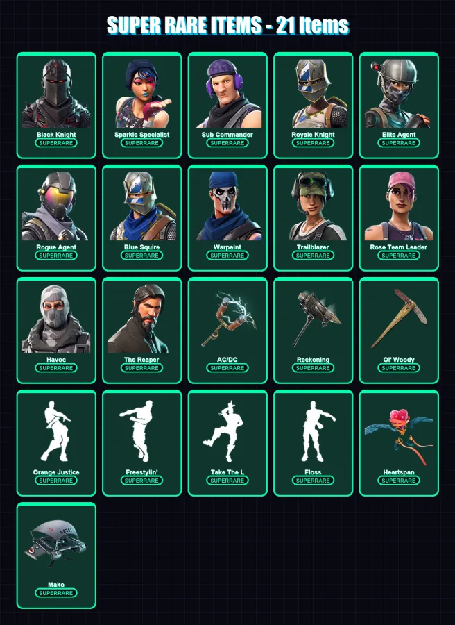 [PC/PSN] | Black Knight | Sparkle Specialist | Sub Commander | Royale Knight | Elite Agent | 77 skin | 61 pickaxe | 65 emote | 64 glider | Lv830