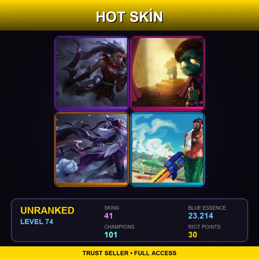 LAN | Lv74 | Unranked | 41 Skin | 101 Champ
