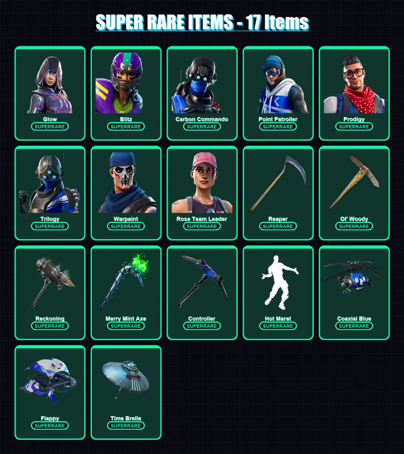 [PC/XBOX/PSN] | Glow | Blitz | Carbon Commando | Point Patroller | Prodigy | 143 skin | 106 pickaxe | 127 emote | 94 glider | Lv1360 — Fortnite account