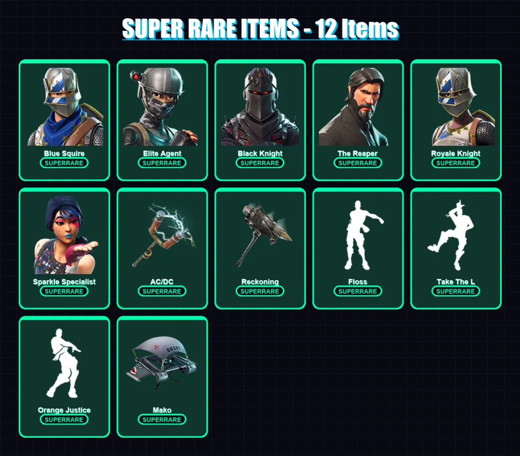 [PC/PSN] | Blue Squire | Elite Agent | Black Knight | The Reaper | Royale Knight | 93 skin | 87 pickaxe | 85 emote | 93 glider | Lv1246