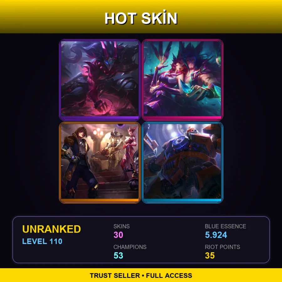 LAS | Lv110 | Unranked | 30 Skin | 53 Champ