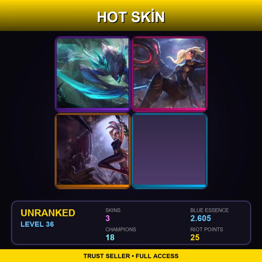 EUNE | Lv36 | Unranked | 3 Skin | 18 Champ